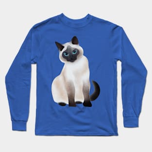 Siamese cat with blue eyes Long Sleeve T-Shirt